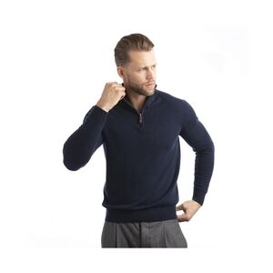 NWT Club Monaco The Monaco 100% Cashmere Quater Zip Navy Sweater